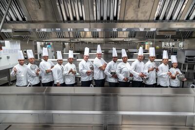 The catering team at Erth in Abu Dhabi, where up to 100,000 meals are prepared daily. Courtesy: Erth