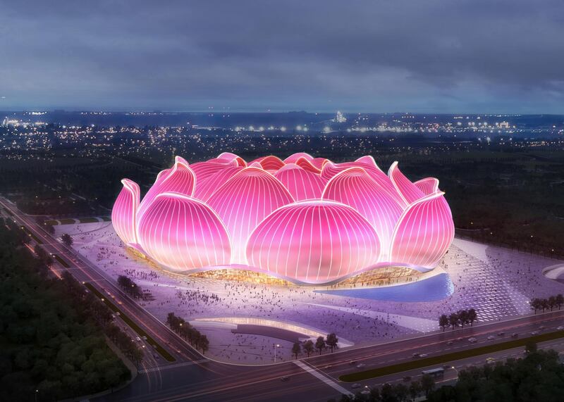 A rendering of Guangzhou Evergrande's new 100,000-capacity football stadium in Guangzhou. Reuters