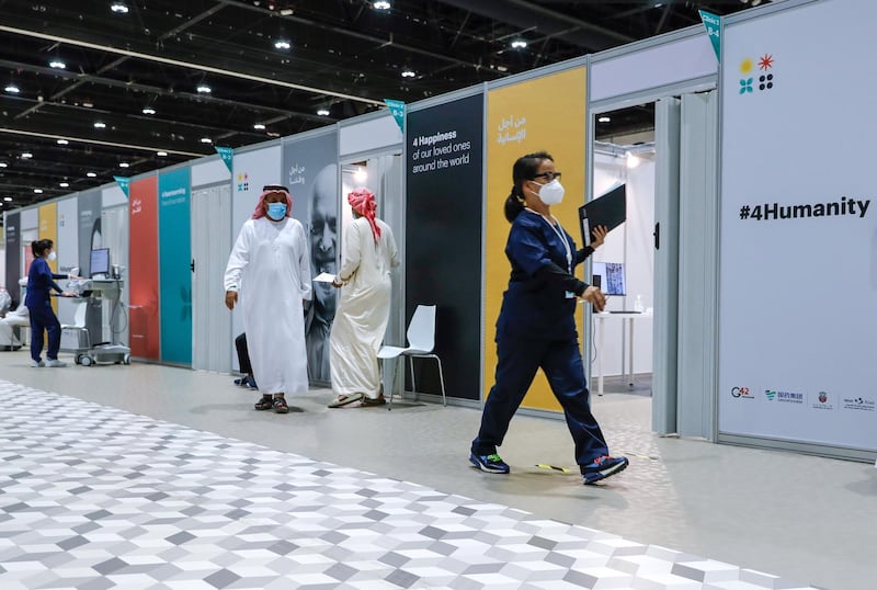 Abu Dhabi, United Arab Emirates, August 6, 2020.  A busy day at the ADNEC volunteer facility. Victor Besa /The NationalSection: NAReporter:  Shireena Al Nowais