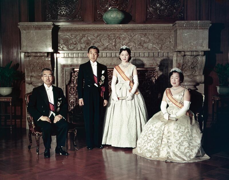 epa07495611 (18/49) Japan's Crown Prince Akihito (2-L), the current Japanese Emperor, and Crown Princess Michiko (2-R) pose with former Emperor Hirohito and former Empress Nagako after the 'Choken-no-Gi', first greeting following their wedding, in Tokyo, Japan, 10 April 1959 (issued 10 April 2019). After 30 years of reign, Emperor Akihito is to abdicate on 30 April 2019 and his son, Crown Prince Naruhito will officially access to the throne on 01 May 2019.  EPA-EFE/IMPERIAL HOUSEHOLD AGENCY/JIJI PRESS JAPAN OUT - ATTENTION: For the full PHOTO ESSAY text please see Advisory Notice epa07495593  EDITORIAL USE ONLY