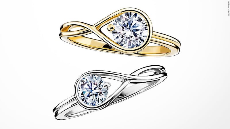 Pandora Brilliance rings use only lab-grown diamonds. Courtesy Pandora