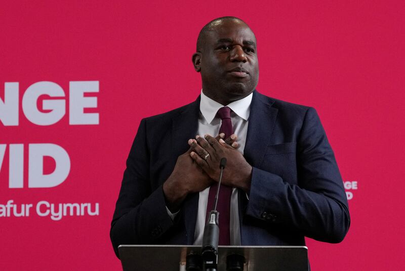 Shadow foreign secretary David Lammy attends a Welsh Labour general election campaign event in Abergavenny. Reuters