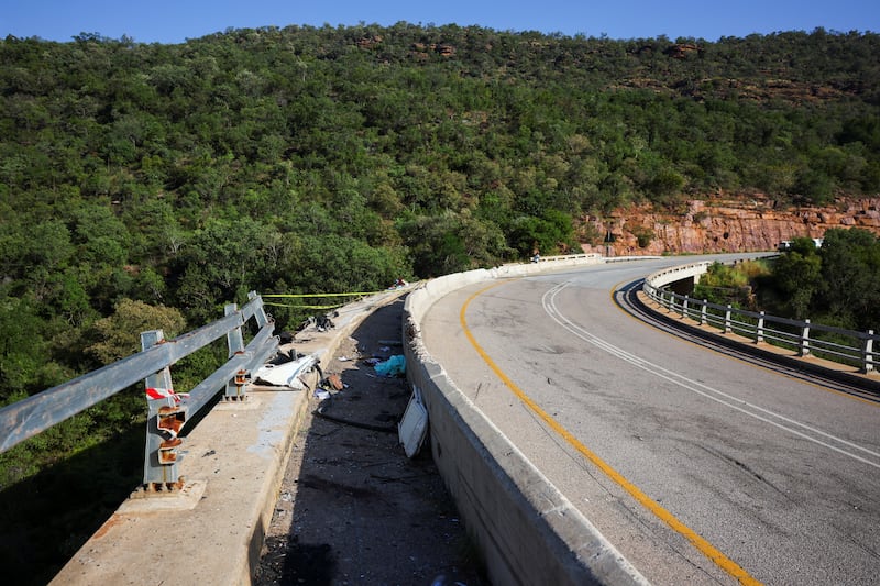 The bus crashed through a barrier on the Mmamatlakala bridge linking two mountainsides. Reuters