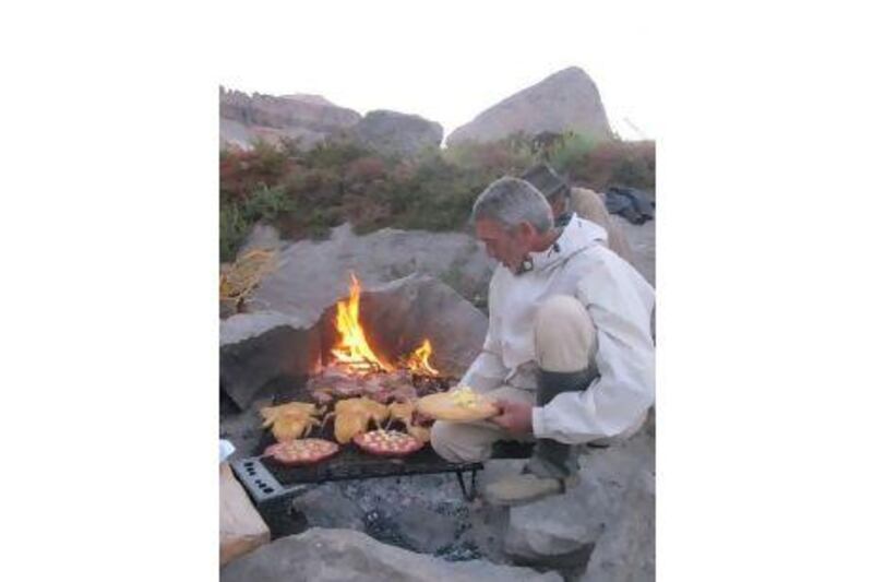 Sergio prepares dinner at Guatana Camp.