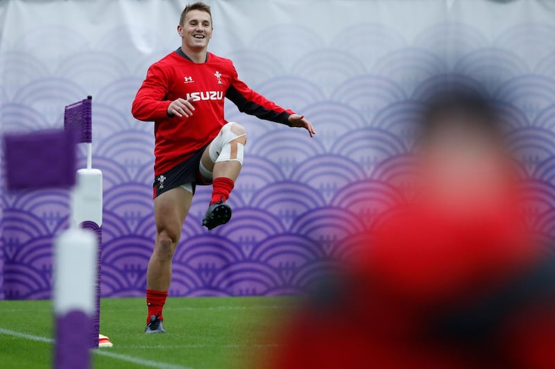 Wales' centre Jonathan Davies takes part in a training session at Prince Chichibu Memorial Rugby Ground in Tokyo ahead of their Japan 2019 Rugby World Cup semi-final against South Africa. AFP