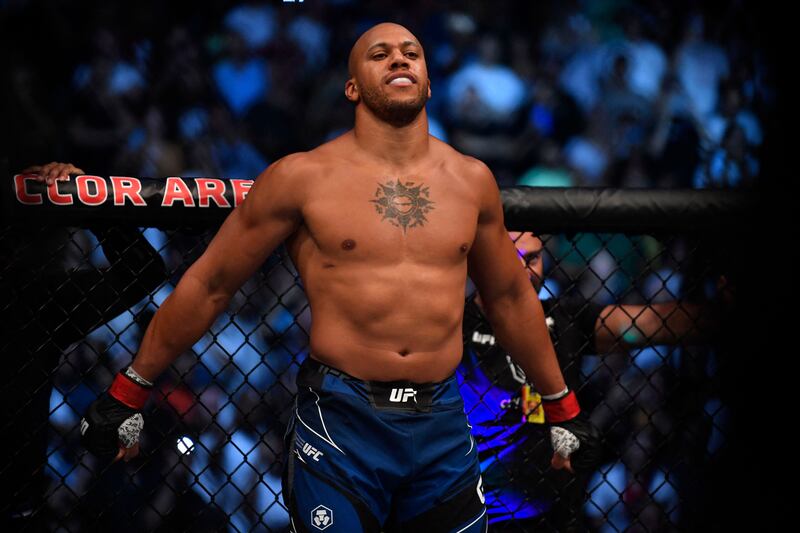 Ciryl Gane prepares to compete against Tai Tuivasa in their heavyweight fight during the UFC Fight Night 209 event at the Accor Arena in Paris, on September 3, 2022. AFP