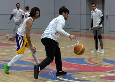 SHEFFIELD,UNITED KINGDOM. 19th January 2019. Members of a UAE Embassy delegation from London, take part in a game of basketball with athletes from the  Special Olympics-GB Team , during a visit to a training camp in Sheffield, United Kingdom, ahead of the Special Olympics World Games 2019 in Abu Dhabi. Stephen Lock for the National 