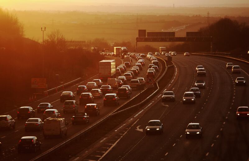 BRISTOL, UNITED KINGDOM - FEBRUARY 25:  Congested commuter traffic queue as they pass junction 18 on the M4 motorway at rush hour on February 25, 2010 near Bristol, England. As the UK gears up for one of the most hotly contested general elections in recent history it is expected that that the economy, immigration, the NHS and education are likely to form the basis of many of the debates. (Photo by Matt Cardy/Getty Images)