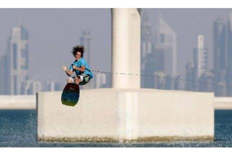 Bob Soven of the United States goes through his routine in the professional category of Oakley Riot 2010 in Dubai yesterday. l