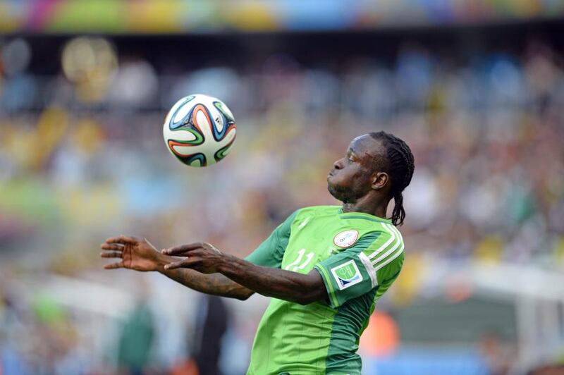 Nigeria's Victor Moses controls the ball during his side's 0-0 draw with Iran at the 2014 World Cup on Monday. CJ Gunther / EPA