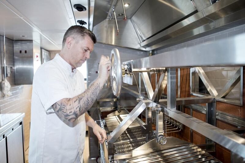 Executive chef Ben Heaton, also from Toronto, proudly boasts that Weslodge’s US$60,000 (Dh220,000), four-metre grill – built by Grillworks in the United States – is the largest in the Middle East. Reem Mohammed / The National 