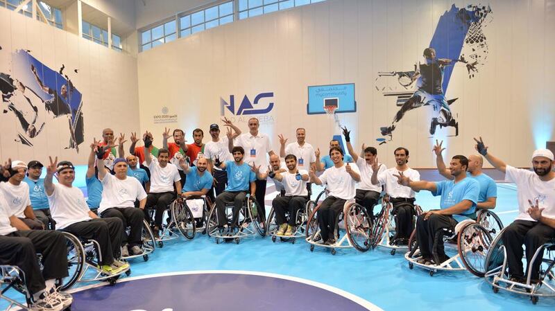 HH Sheikh Hamdan bin Mohamed Al Maktoum Crown Prince of Dubai leads friendly match between Dubai Government Team and UAE National Wheelchair Basketball Team. The UAE will be in action this week at the Fazza International Wheelchair Basketball Championships. WAM