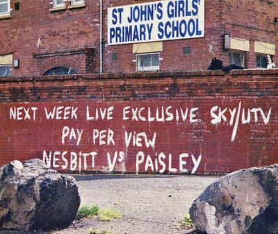 Graffiti appeared in Belfast soon after Mike Nesbitt's bruising TV interview with unionist leader Ian Paisley. Supplied