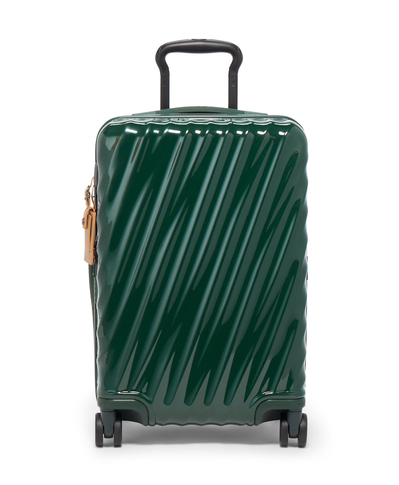 19 Degree expandable four-wheeled carry-on in hunter green, Dh3,190, Tumi. Photo: Tumi