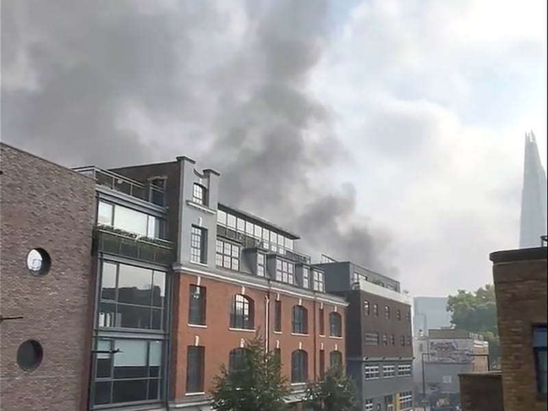 A fire broke out in railway arches near London Bridge on Wednesday morning, sending plumes of smoke into the capital's skyline and forcing the evacuation of nearby buildings. PA
