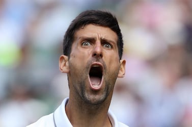 Novak Djokovic celebrates after beating Roberto Bautista Agut in their Wimbledon semi-final match 6-4, 4-6, 6-3, 6-2. EPA