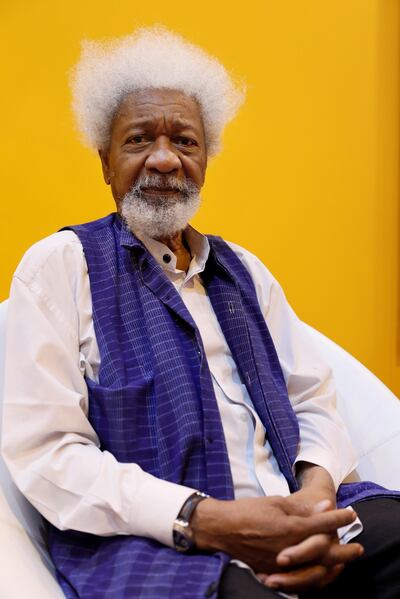 Nigerian writer Wole Soyinka poses on March 25, 2017 in Paris. (Photo by THOMAS SAMSON / AFP)