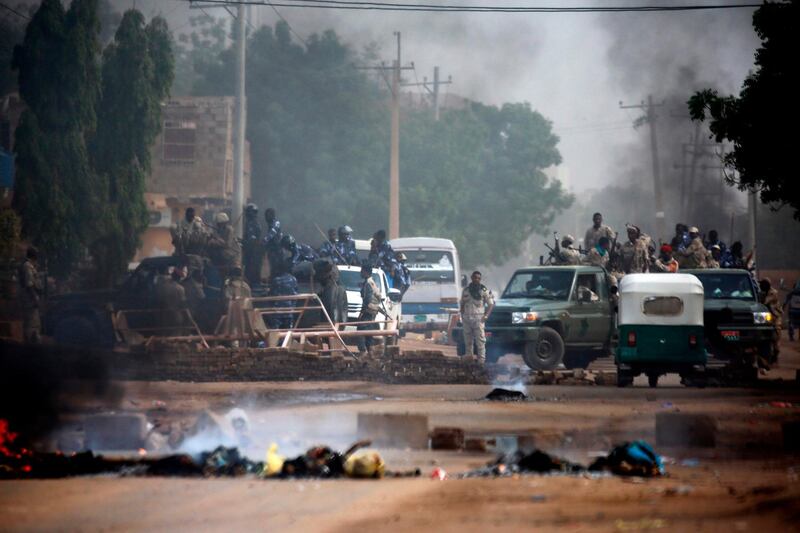 Sudanese forces are deployed around Khartoum's army headquarters as they try to disperse Khartoum's sit-in. AFP