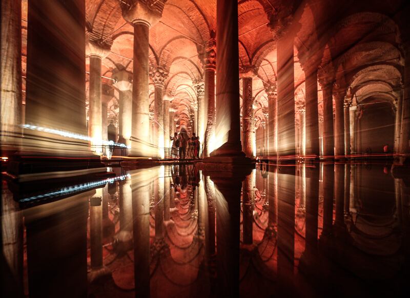 Reflections in the waters of the Basilica Cistern in Istanbul. EPA