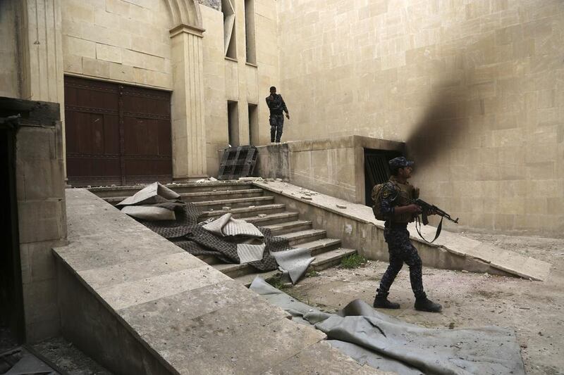 The basement level that was the museum’s library has been burnt. Khalid Mohammed / AP Photo