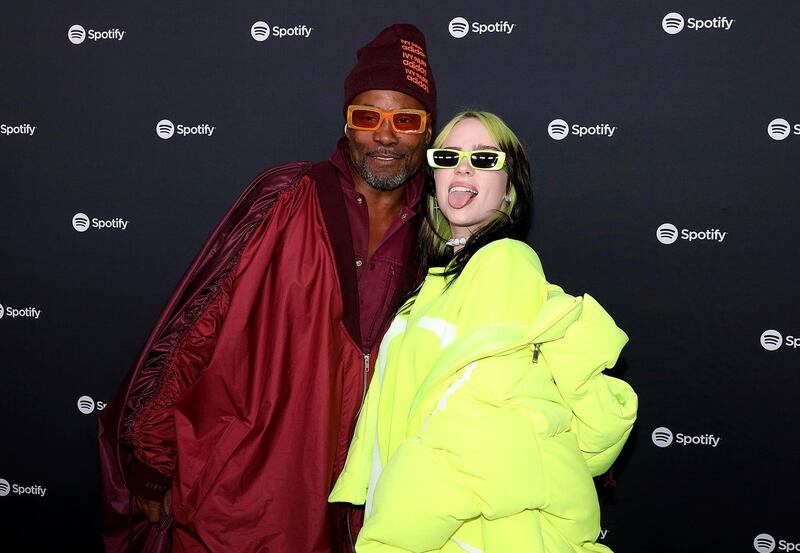 Billy Porter and Billie Eilish attend the 2020 Spotify Best New Artist Party at The Lot Studios on Thursday, January 23, 2020, in West Hollywood, California. AP