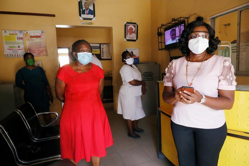 Members of the contact-tracing team are seen at the Primary Healthcare Centre, amid the spread of Covid-19. Reuters