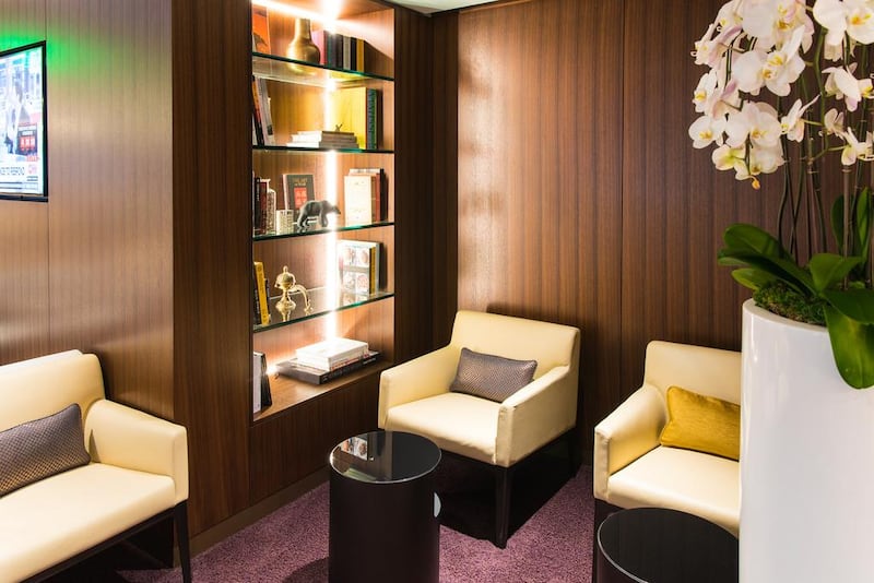 The space features luxuriously appointed seating. Courtesy Etihad