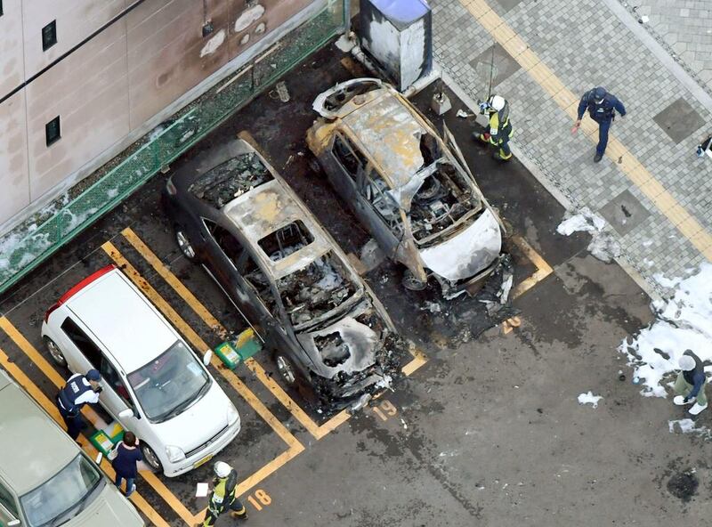 The site where an explosion which killed one person and injured two is seen in Utsunomiya, Japan, on October 23, 2016.  Mandatory credit Kyodo/via Reuters