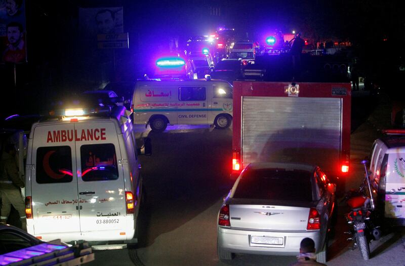 Ambulances arrive at the camp in the southern Lebanese port city of Tyre. Reuters