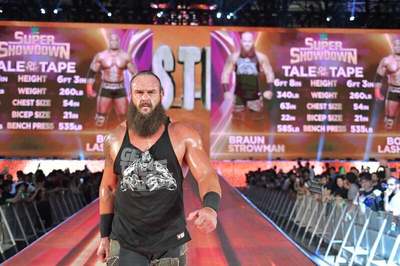 Braun Strowman won't win the WWE World Heavyweight Championship from Seth Rollins, but he won't lose the match either. Courtesy WWE