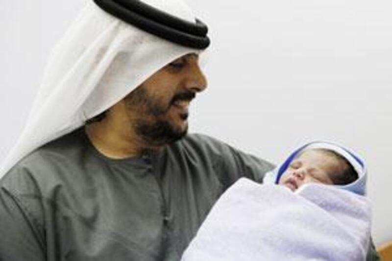 Abu Mohammed's daughter, Dhaye, was the first baby born in 2010 at the Corniche Hospital.