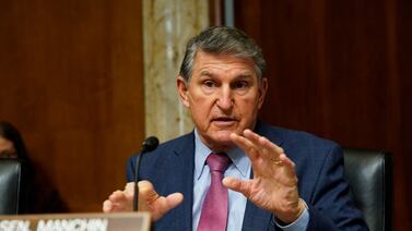 Senator Joe Manchin attends a Senate Energy and Natural Resources Committee hearing on Capitol Hill in Washington in February 2022. Reuters
