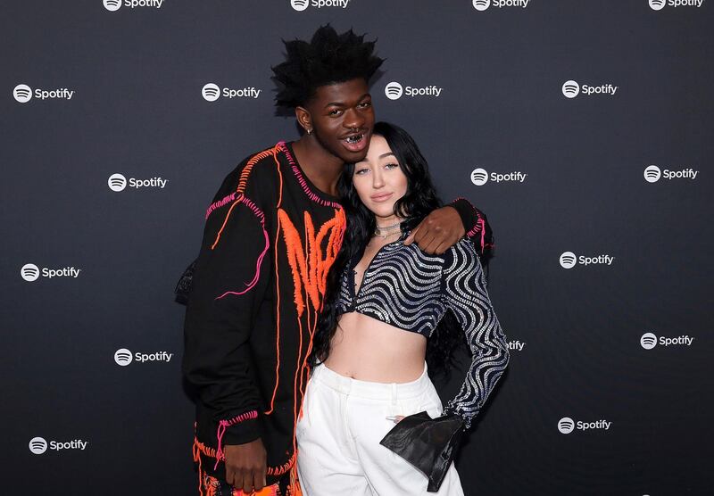 Lil Nas X and Noah Cyrus attend the 2020 Spotify Best New Artist Party at The Lot Studios on Thursday, January 23, 2020, in West Hollywood, California. AP