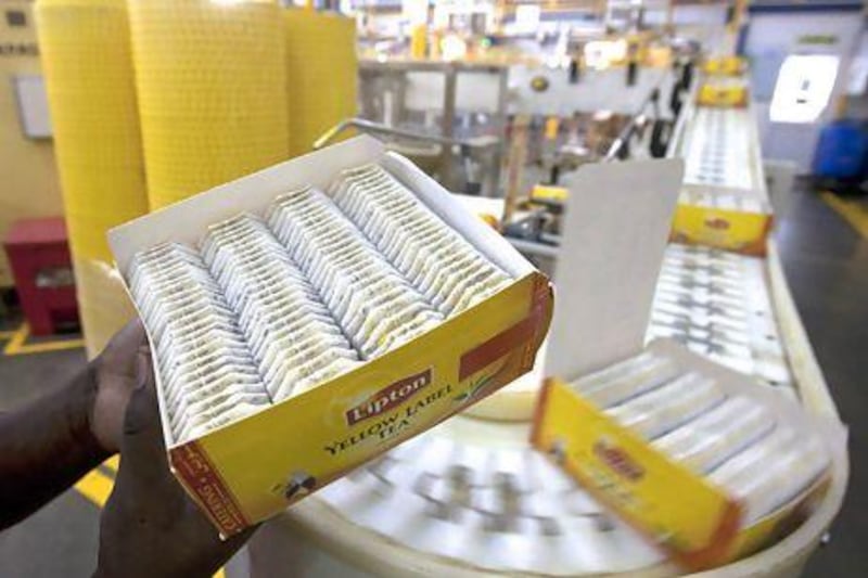 The Unilever/Lipton factory in Dubai. The company has patented a new process aimed at producing a less-bitter cup of tea. Jeff Topping / The National