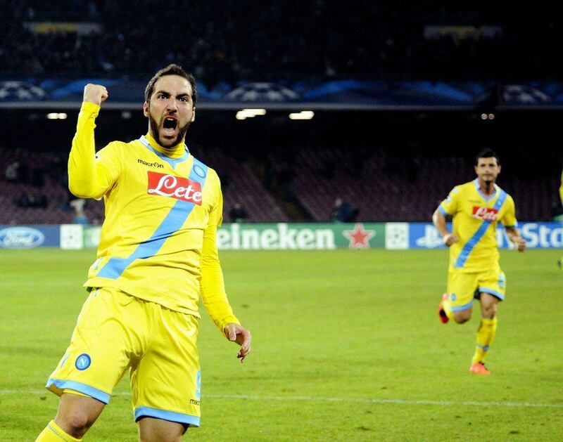 Napoli 2-0 Arsenal. For a moment, the Serie A side felt elation in in defeating the Premier League leaders thanks to goals from Gonzalo Higuain and Jose Maria Callejon. Salvatore Laporta / AP