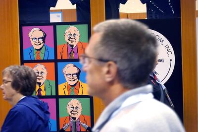 Shareholders at the Berkshire Hathaway annual meeting in April. Warren Buffett, the chairman and chief executive of the investment company, has raised more than $53.2m for the Glide foundation in 21 lunch auctions. AFP