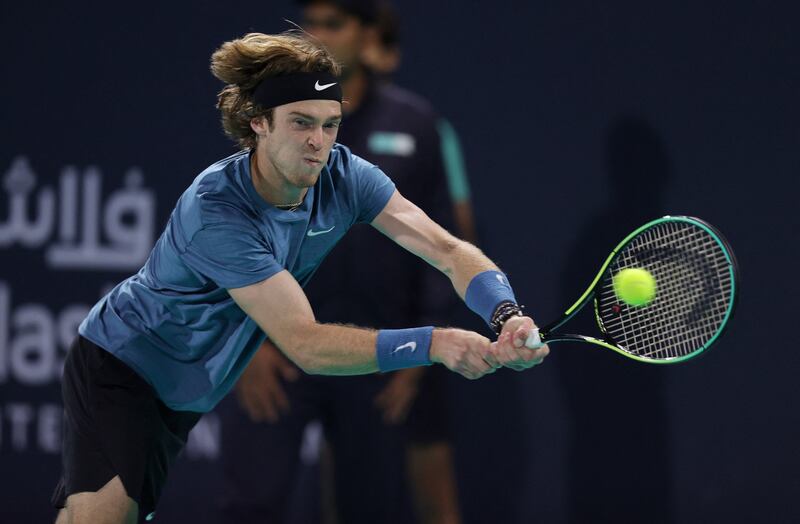 Andrey Rublev in action during his semi final match against Denis Shapovalov. Reuters