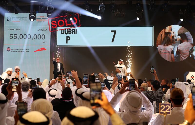 Dubai number plate 7 sold for 55 million dirhams. All photos: Pawan Singh / The National 