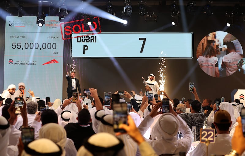 Dubai number plate 7 sold for 55 million dirhams. All photos: Pawan Singh / The National 