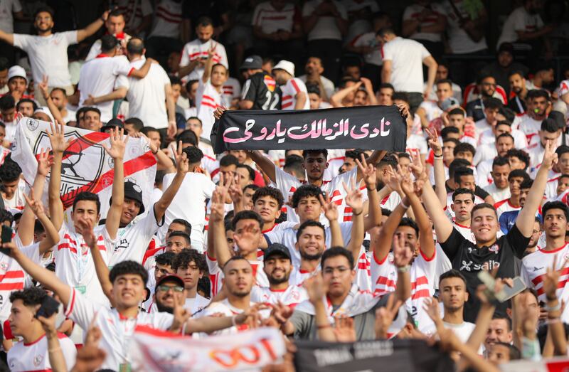 Zamalek fans in the stadium at Cairo International Stadium. Getty