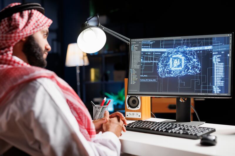 Global venture capital funds are investing in AI in the Middle East, an indication of the solid interest in the region's technology industry and potential. Getty Images