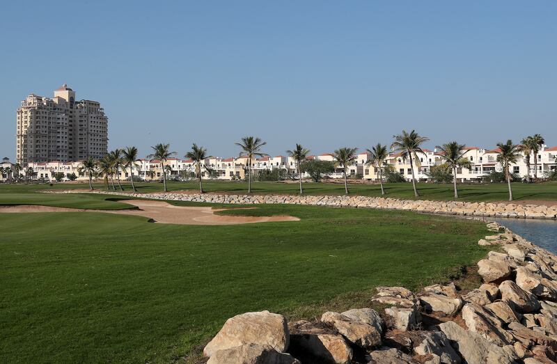 View of the Al Hamra Golf Club in Ras Al Khaimah. 