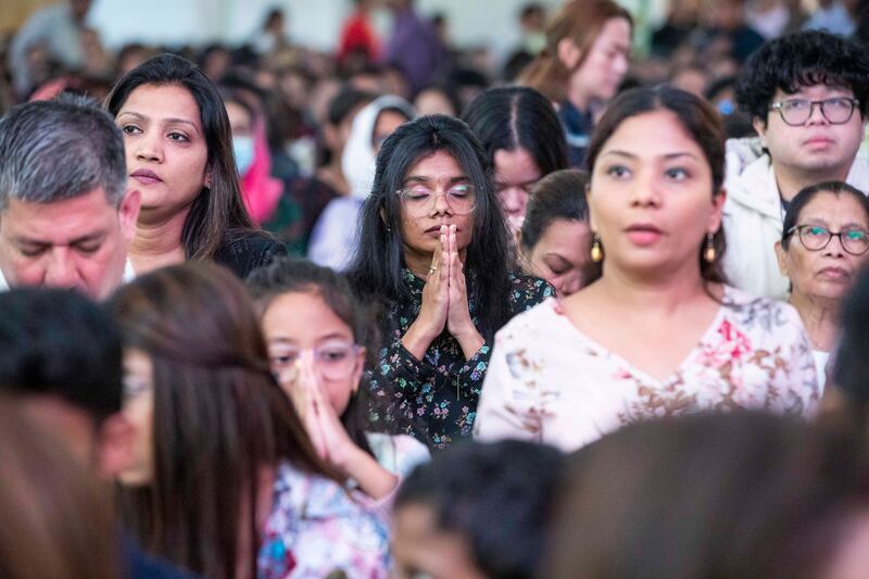 Catholics attend Easter Mass at St Mary’s Church in Oud Metha, Dubai. Ruel Pableo for The National