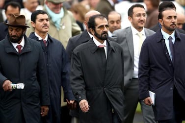 Sheikh Mohammed bin Rashid, Vice President and Ruler of Dubai, seen here during the second day of the Dubai Future Champions Festival at Newmarket on October 11. Sheikh Mohammed's Godolphin stable its 600th win of the year on Monday with two winners at Kempton. PA