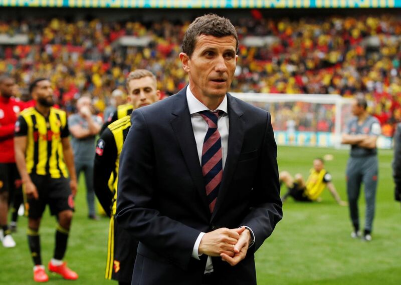 Watford manager Javi Gracia looks dejected after the match. Reuters