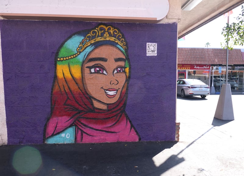 Hijabi Queens is a series of NFT murals by Karter Zaher and Doaa Alhawamdeh. Photo: Steve LaBate