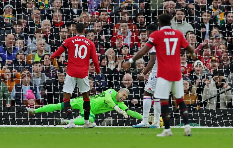 Marcus Rashford scores United's second goal. Reuters