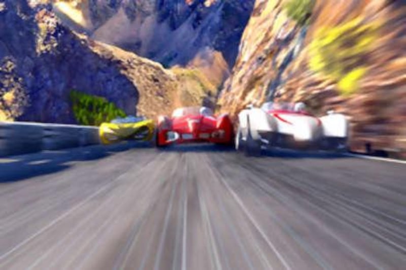Road to nowhere: The character Speed, played by Emile Hirsch, takes a corrupt corporation for a ride in <i>Speed Racer</i>.