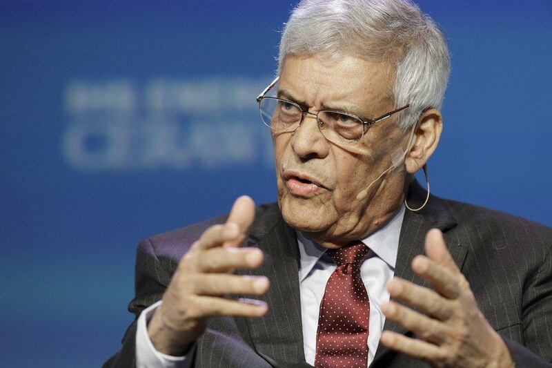 Opec secretary general Abdalla Salem El-Badri speaks about the state of the oil industry at the annual IHS CERAWeek global energy conference on Monday, February 22, 2016, in Houston. Pat Sullivan / AP Photo
