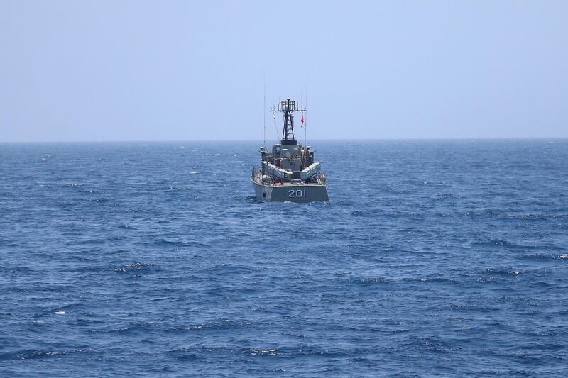 An Iranian navy vessel is seen during war games in the northern Indian Ocean and near the entrance to the Gulf, Iran, June 17, 2020. Picture taken June 17, 2020. WANA (West Asia News Agency) via REUTERS ATTENTION EDITORS - THIS PICTURE WAS PROVIDED BY A THIRD PARTY